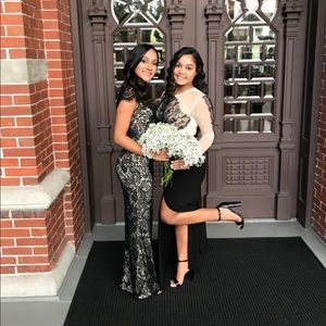 Black and Tan Lace Dress